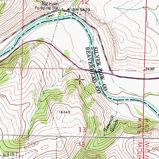 Topographic Map of Divide Bridge Campground, MT