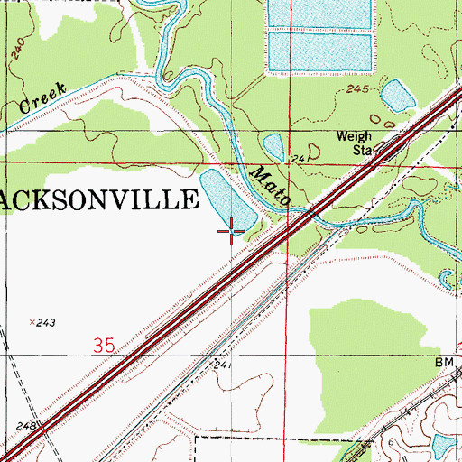 Topographic Map of Dupree Lake Dam, AR