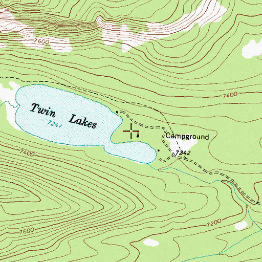 Topographic Map of Twin Lakes Campground, MT