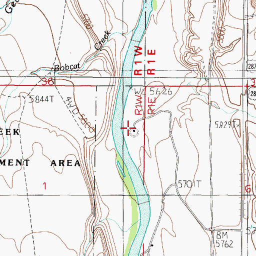 Topographic Map of South Madison Campground, MT
