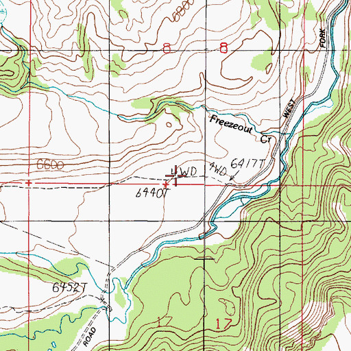 Topographic Map of Miller Flats, MT