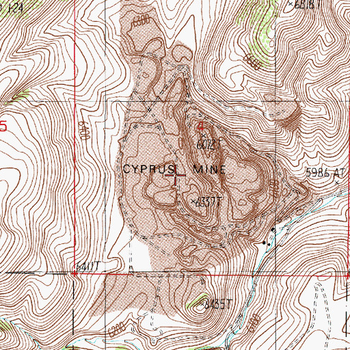 Topographic Map of Cyprus Mine, MT