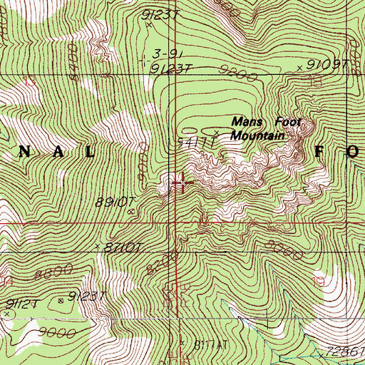 Topographic Map of Black Mountain, MT