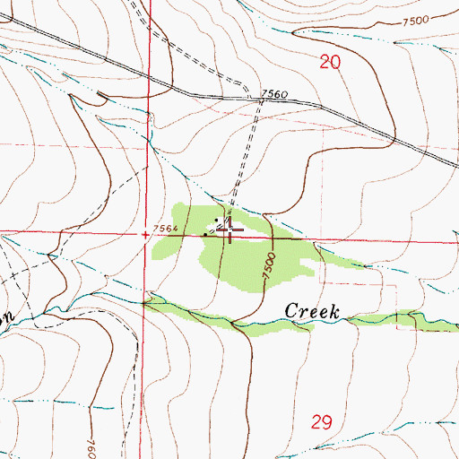 Topographic Map of Whitworth Ranch, MT