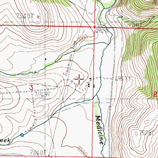 Topographic Map of Hildreth, MT