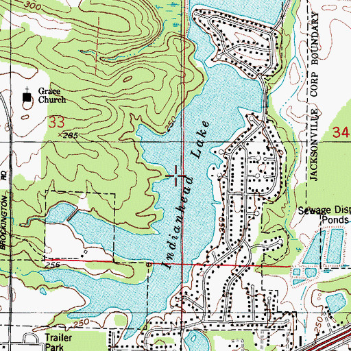 Topographic Map of Indianhead Lake, AR