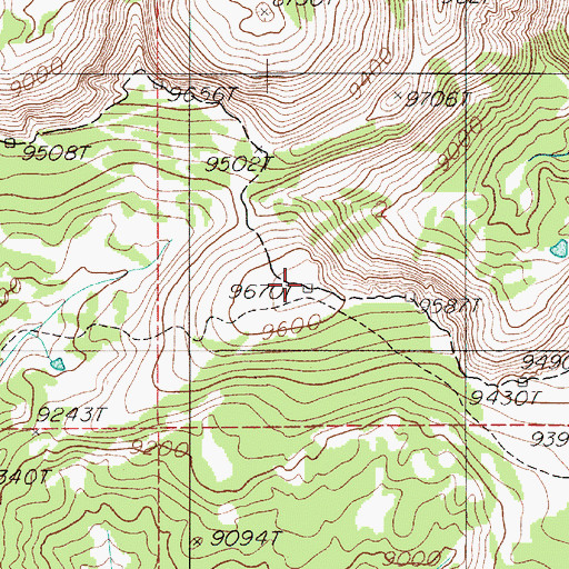 Topographic Map of Shooting Star Mountain, MT