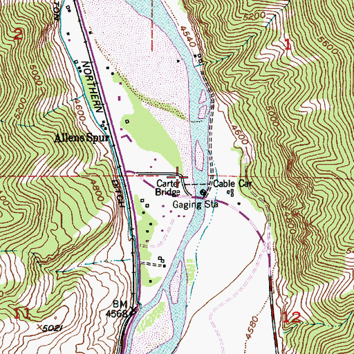 Topographic Map of Carters Bridge Recreation Site, MT