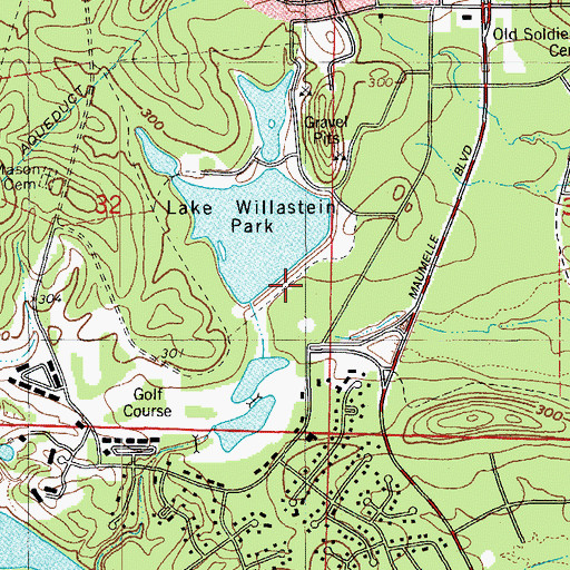 Topographic Map of Willastein Lake Dam, AR