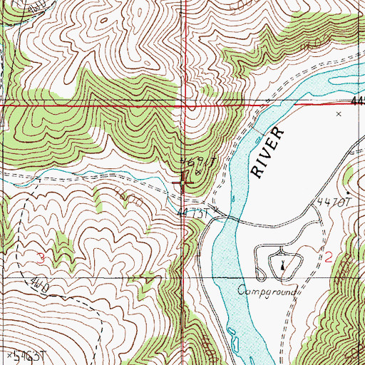 Topographic Map of Ferry Landing Historic Site, MT
