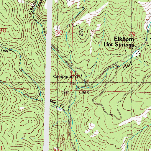 Topographic Map of Grasshopper Campground, MT