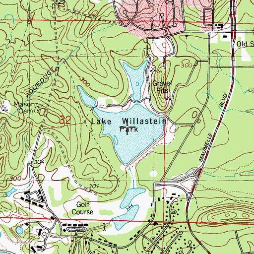 Topographic Map of Willastein Lake, AR