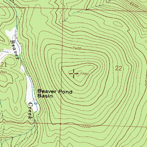 Topographic Map of Wooster Mountain, MT
