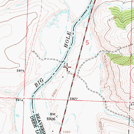 Topographic Map of Wallace Christiansen Ranch, MT