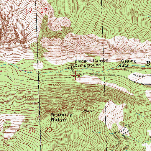 Topographic Map of Blodgett Creek Trailhead, MT