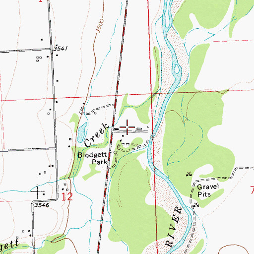 Topographic Map of Blodgett Park Recreation Site, MT