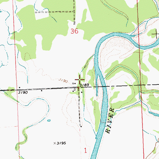 Topographic Map of Chief Looking Glass Campground, MT