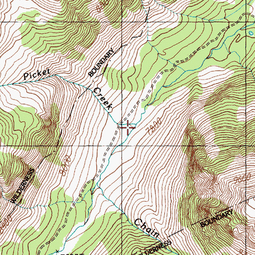 Topographic Map of Lost Picket Creek, MT