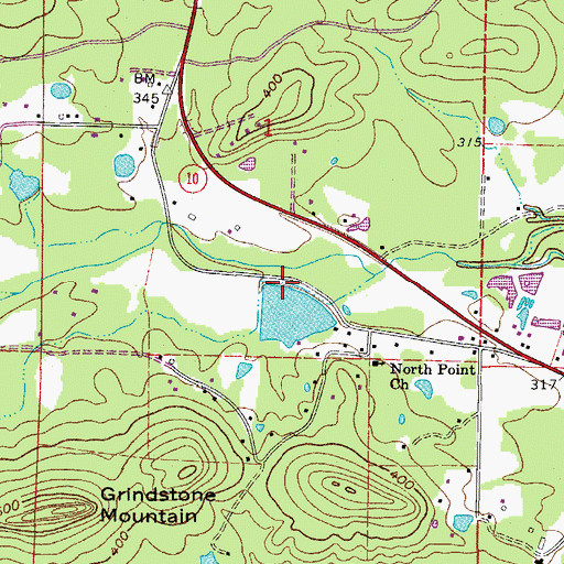 Topographic Map of Montgomery Lake Dam, AR