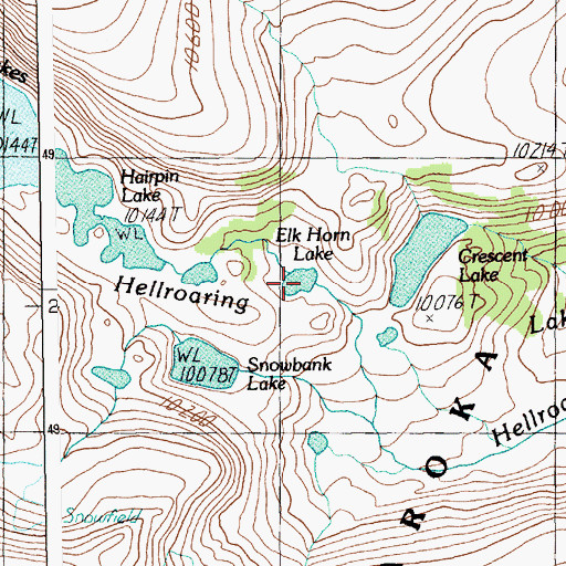 Topographic Map of Elk Horn Lake, MT