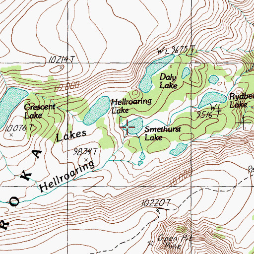 Topographic Map of Smethurst Lake, MT
