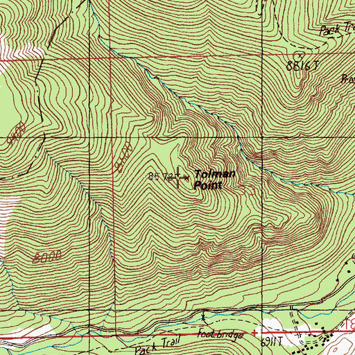 Topographic Map of Tolman Point, MT