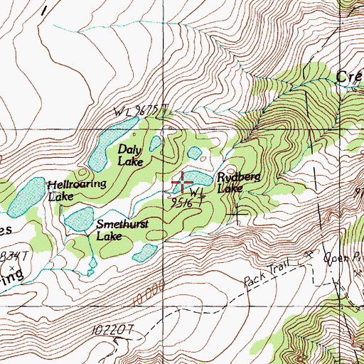 Topographic Map of Rydberg Lake, MT