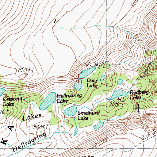 Topographic Map of Daly Lake, MT