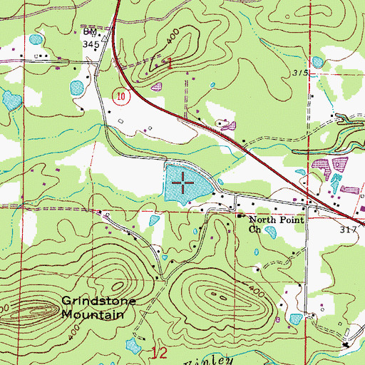 Topographic Map of Montgomery Lake, AR
