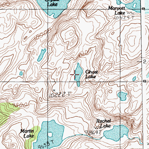 Topographic Map of Ghost Lake, MT
