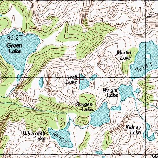 Topographic Map of Trail Lake, MT