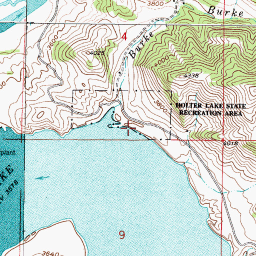Topographic Map of Holter Lake Campground, MT