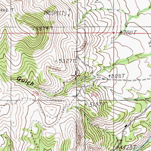Topographic Map of Whipcracker Gulch, MT