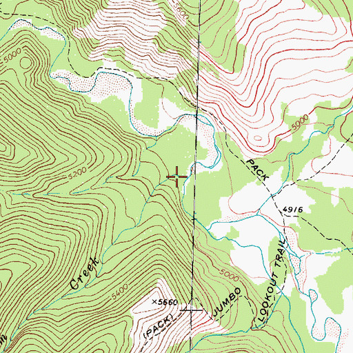 Topographic Map of Wigwam Creek, MT