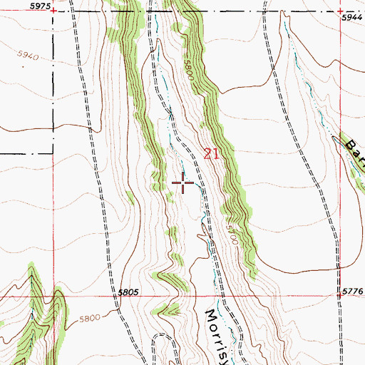 Topographic Map of Haymaker State Wildlife Management Area, MT