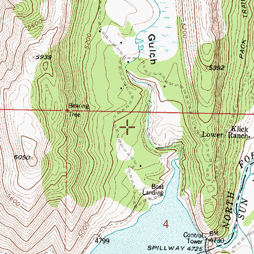 Topographic Map of Mortimer Gulch Campground, MT
