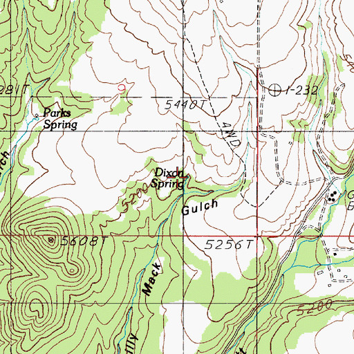 Topographic Map of Dixon Spring, MT