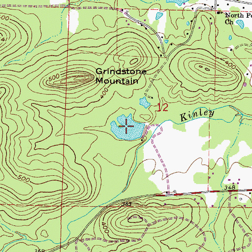 Topographic Map of Baldwin Lake, AR
