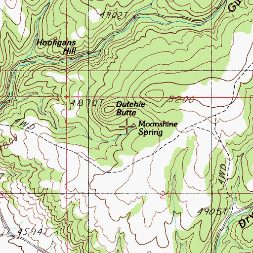 Topographic Map of Moonshine Spring, MT