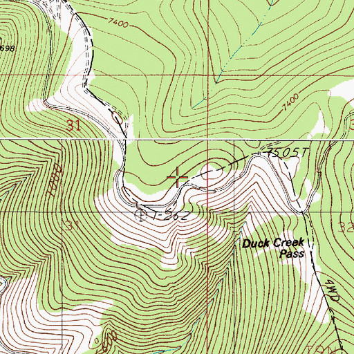 Topographic Map of Vista Point of Interest, MT