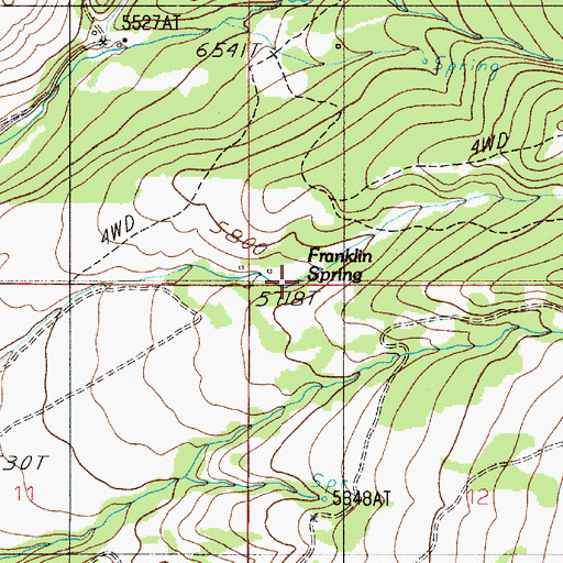 Topographic Map of Franklin Spring, MT