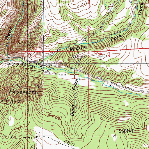 Topographic Map of Dunn Gulch, MT