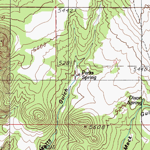 Topographic Map of Parks Spring, MT