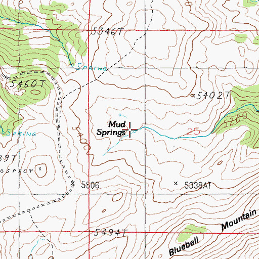 Topographic Map of Mudd Springs, MT