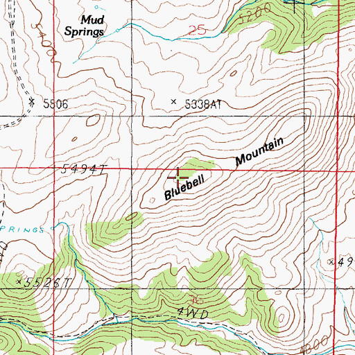 Topographic Map of Blueball Mountain, MT