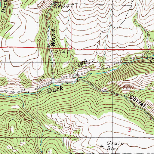 Topographic Map of Corral Gulch, MT