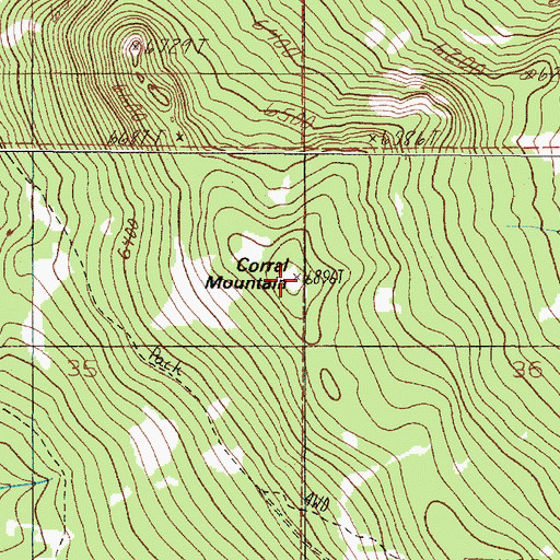 Topographic Map of Corral Mountain, MT