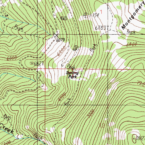 Topographic Map of Spring Park, MT