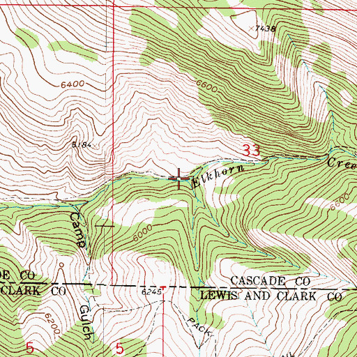 Topographic Map of Tender Gulch, MT