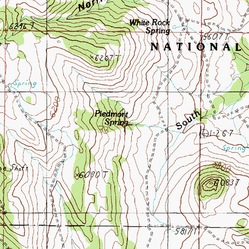 Topographic Map of Piedmont Spring, MT